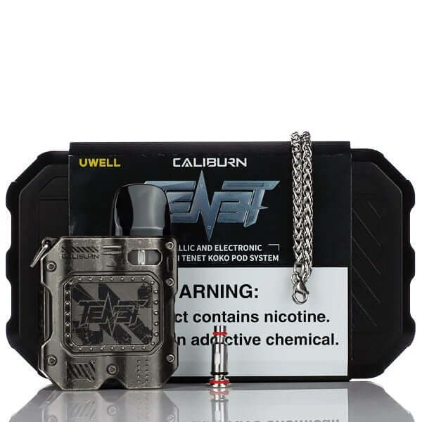 "UWELL Caliburn TENET KOKO Pod Kit with pods USB cable lanyard and full box accessories"