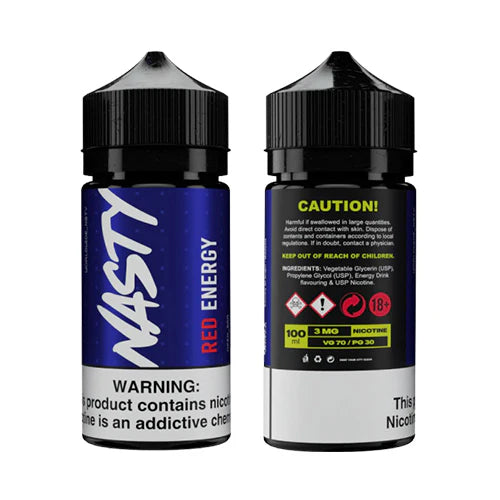Nasty Red Energy 60ML Vape Juice 3MG bottle front view