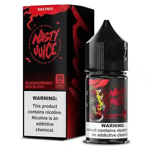 Nasty Bad Blood 30ml nic salt with box packaging – Blackcurrant vape juice for MTL pods in India