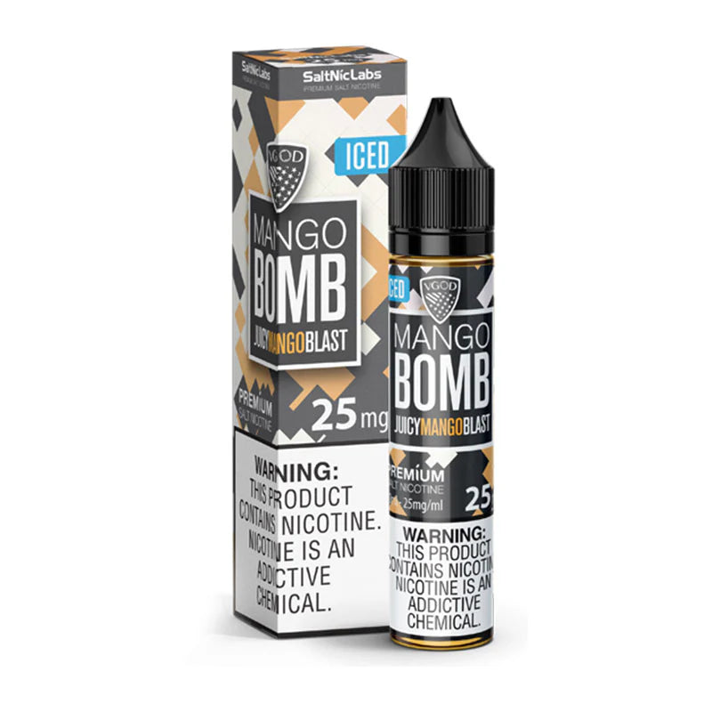 VGOD Iced Mango Bomb 30ml with box – Mango menthol nic salt e-liquid in 25mg & 50mg