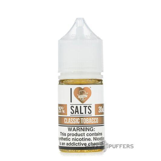 I Love Salts Classic Tobacco Nic Salt 30ml – Pure, smooth tobacco flavour in 25mg & 50mg. Top pick for ex-smokers. Order now!