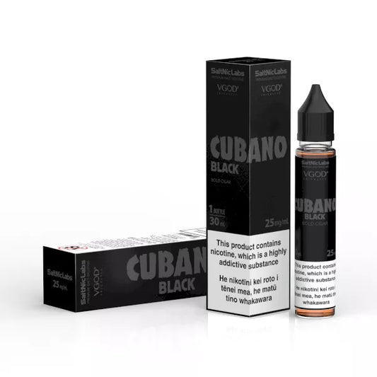VGOD Cubano Black 30ML nic salt bottle front view